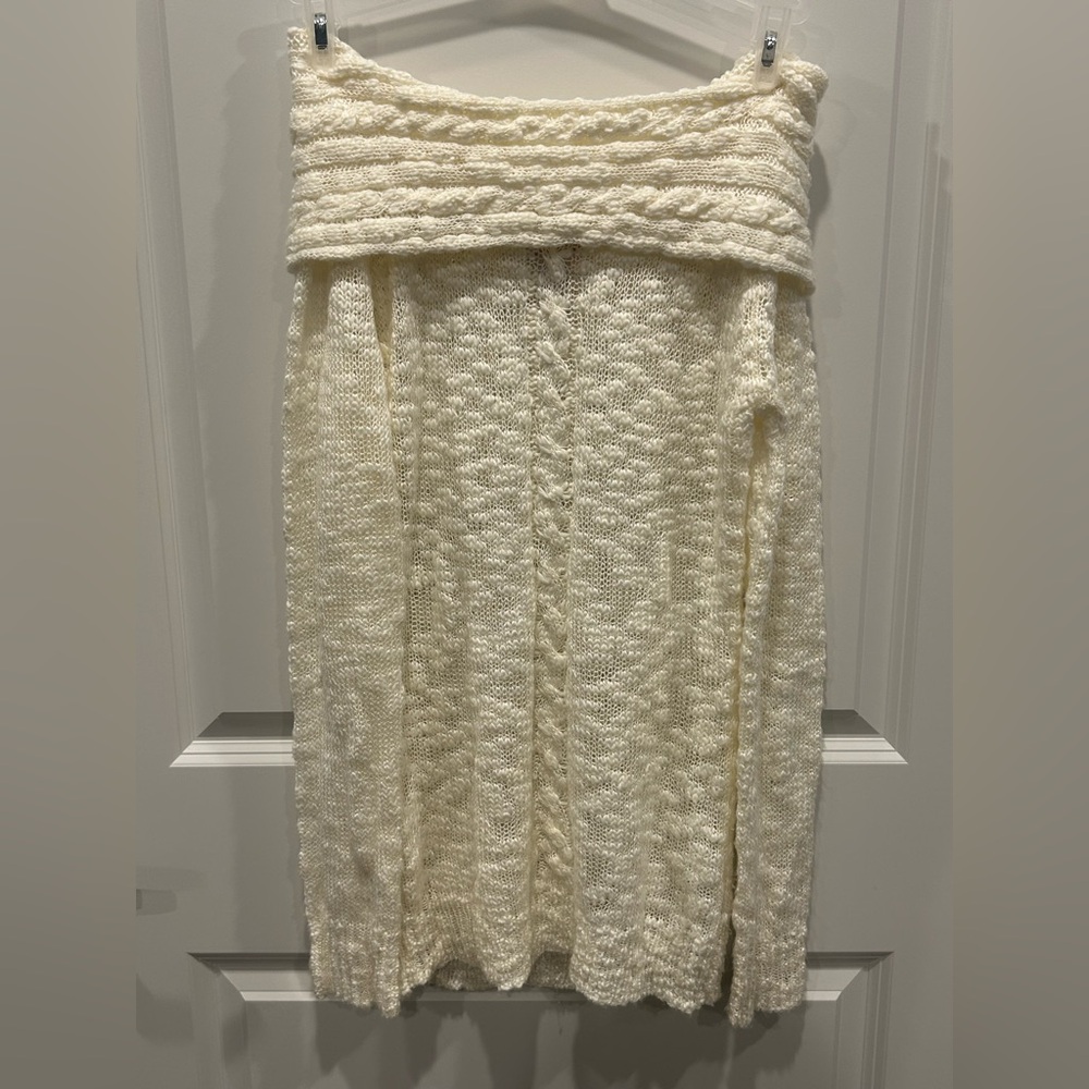 Vintage Guess Cream Knit Dress Off the Shoulder Sweater